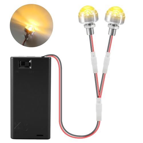Joycabin Miniatur LED Leuchten für Puppenhäuser, Mini Doppelte Lichter mit AA-Batteriehalter,Puppenhaus Miniatur Zubehör, LED Lichter für Vitrinen Mikrohaus Spielzeughaus Dekoration (Warmweiß) von Joycabin
