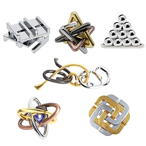 Knobelspiele Metall Puzzle Set, Joyeee Zaubertrick Spielzeug Denkaufgabe IQ Geist Test Lernspielzeug für Party Mitgebsel Erwachsene Teenager und Kinder Herausforderung, Grundschwierigkeit, 6 Stück - D Knobelspiele Metall Puzzle Set, Joyeee Zaubertrick Spielzeug Denkaufgabe IQ Geist Test Lernspielzeug für Party Mitgebsel Erwachsene Teenager und Kinder Herausforderung, Grundschwierigkeit, 6 Stück - D von Joyeee