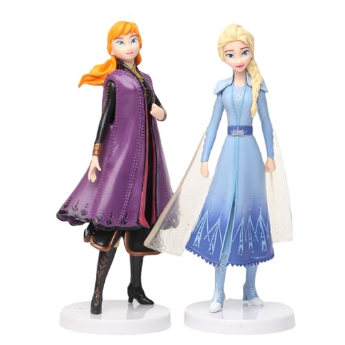 2 EIS und Schnee Glück Figur Figuren, EIS und Schnee ELSA und Prinzessin Anna Modell Kuchen Dekoration Puppe Ornamente，Mehrfarbig von Joyes