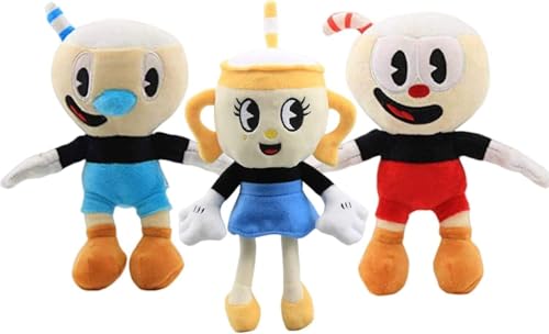 Joyes 3-Teiliges Cuphead-Plüsch-Mugman-Spielpuppenspielzeug, 9,8-Zoll-Abenteuer Ms Chalice Mecup Und Brocup Weiche Gefüllte Plüschtiere, Für Kindergeburtstagsgeschenk Joyes 3-Teiliges Cuphead-Plüsch-Mugman-Spielpuppenspielzeug, 9,8-Zoll-Abenteuer Ms Chalice Mecup Und Brocup Weiche Gefüllte Plüschtiere, Für Kindergeburtstagsgeschenk von Joyes
