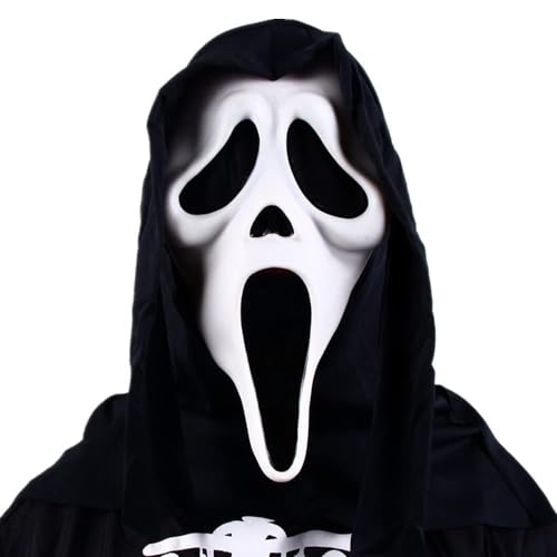 Joyes Halloween Scream Maske, Horror Ghostface, Latex Masken Gruselig Scary Geist Ghost Face Maske, Terrifier Kostüm für Karneval Fasching von Joyes