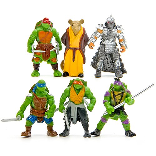 Ninja Cake Tortenfiguren, 6PCS Ninja Schildkröten-Spielzeug Teenage Turtle Action-Figuren Geburtstags Party liefert Cupcake Figuren für Kindergeburtstag von Joyes