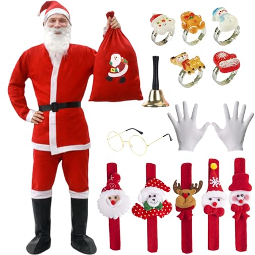 Joyesplay Weihnachtsmann Cos Rotes Kostüm Handschuhe Ring (Rot 1) von Joyesplay