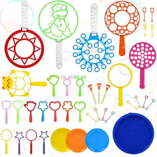 40Stück Seifenblasen Set Kinder Buntes Seifenblasen Spielzeug Bubble Geschenke Riesenseifenblasen für Sommer Outdoor Kinder Geburtstag Partys Hochzeit von JoyeuVie