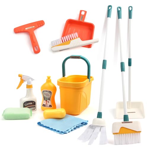 Joyfia 12-Teilig Putzset für Kinder, Kleinkinder Reinigung Set inkl. Besen, Kehrschaufel, Mopp, Bürste, Schaber, Schwamm und mehr, Haushaltsspielzeug Rollenspiele für Mädchen & Jungen ab 3 Jahren Joyfia 12-Teilig Putzset für Kinder, Kleinkinder Reinigung Set inkl. Besen, Kehrschaufel, Mopp, Bürste, Schaber, Schwamm und mehr, Haushaltsspielzeug Rollenspiele für Mädchen & Jungen ab 3 Jahren von Joyfia