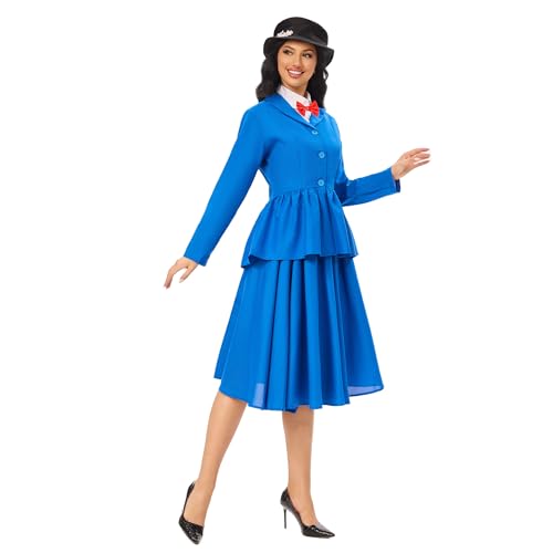 Joyful Start Mary Poppins Kostüm für Erwachsene, Herren, Halloween-Kostüm, Größe L von Joyful Start