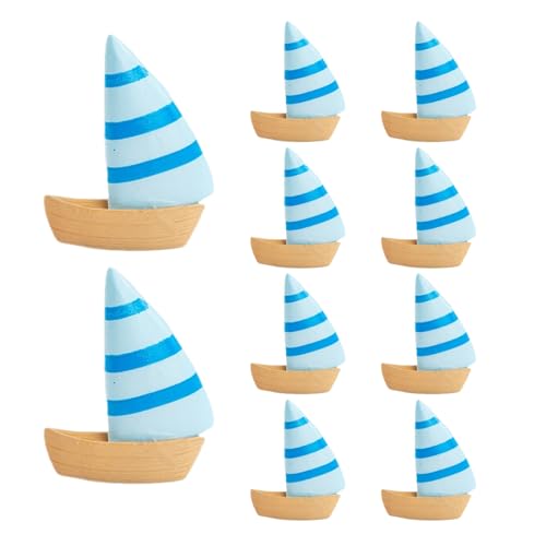 10pcs Mini -Boot, PVC -Spielzeugsegelboot, Puppenhausdekor für Schreibtisch, Buchregal, Landschaft, Terrarien Mini -Boot von Joygoodta