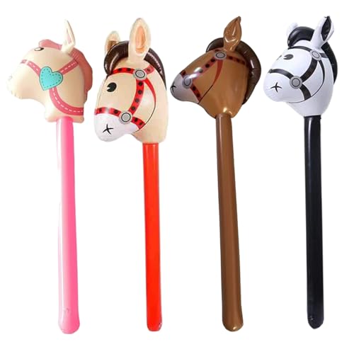 Aufblasbarer Pferdestick 4pcs PVC 37in Blow Up Horse Stick süße Kinder Weihnachtsspielzeug Requisiten für Familienaktivitäten Geburtstagsthemen von Joygoodta