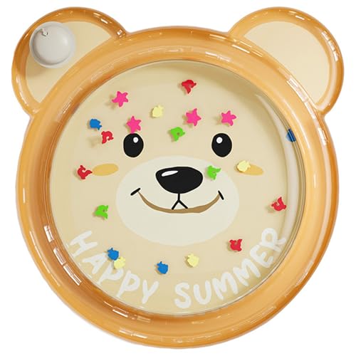 Babyspielmatte, 39 x 39 Zoll niedliche Cartoon -Bärenform Runde Wassermatte Safe & einfache Bauchzeit Spielzeug sensorische und motorische Fähigkeiten für Kleinkinder Wasser Wasser von Joygoodta