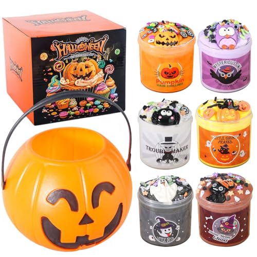 Halloween Toys 6pcs Squeeze Spielzeug mit Plastikkürbiskeimer und kleine DIY -Dekorationen Stressabbau Halloween Party Gefälligkeiten für Jungen Mädchen Kinder Halloween Toys 6pcs Squeeze Spielzeug mit Plastikkürbiskeimer und kleine DIY -Dekorationen Stressabbau Halloween Party Gefälligkeiten für Jungen Mädchen Kinder von Joygoodta