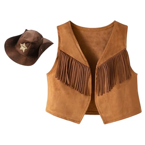 Joygoodta Cowboy -Kostüm Kids 2pcs/Set Classic Kleinkind Cowboy -Outfit umfassen Tasseled Vest & Foldable Hut für Halloween Party, 160 Joygoodta Cowboy -Kostüm Kids 2pcs/Set Classic Kleinkind Cowboy -Outfit umfassen Tasseled Vest & Foldable Hut für Halloween Party, 160 von Joygoodta