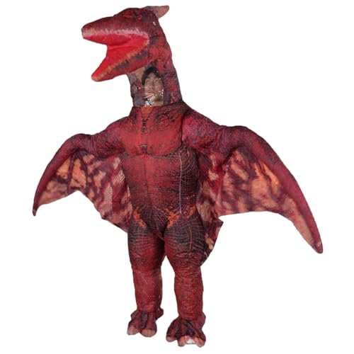 Joygoodta Dinosaurierkostasse rotes pterodaktylblasbares Dinosaurierkostüm Spaß Halloween Kostüme für Party Halloween Cosplay von Joygoodta