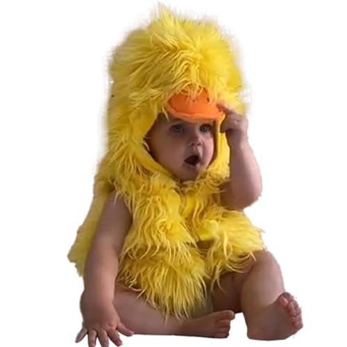 Joygoodta Kleinkind Duck Kostüm Halloween mit Kapuze süße Zipper -Baumwoll -Mischung Duck Kostüm Unisex ärmellose Baby Halloween Kostüme für Cosplay -Partybühne, für 110 cm Höhe Kleinkind von Joygoodta