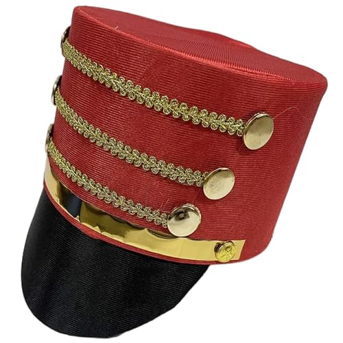 Joygoodta Nussknacker Hut Elegante Marschband Hut Spielzeugsoldat Mütze mit Gold Braid Trim für Weihnachtsfeier so tun, als würde man spielen von Joygoodta