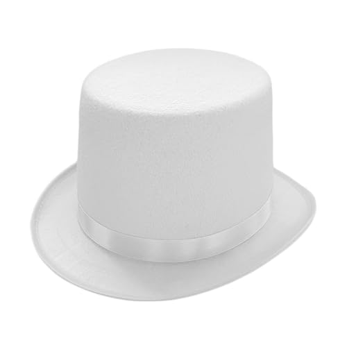 Joygoodta Top-Hüte für Männer Frauen, klassischer viktorianischer Weißer Top-Hut hautfreundlicher britischer Retro-Hut für Halloween-Cosplay-Performance-Hüte für Männer Joygoodta Top-Hüte für Männer Frauen, klassischer viktorianischer Weißer Top-Hut hautfreundlicher britischer Retro-Hut für Halloween-Cosplay-Performance-Hüte für Männer von Joygoodta
