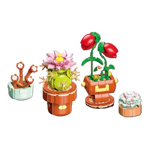 JoyiD Blumen-Bausteine, DIY-Konstruktionsspielzeug-Sets, kreative botanische Sammlung, Blumen-Klemmblöcke for Heimdekoration, Geschenk for Erwachsene Kinder(Size:114-1) von JoyiD