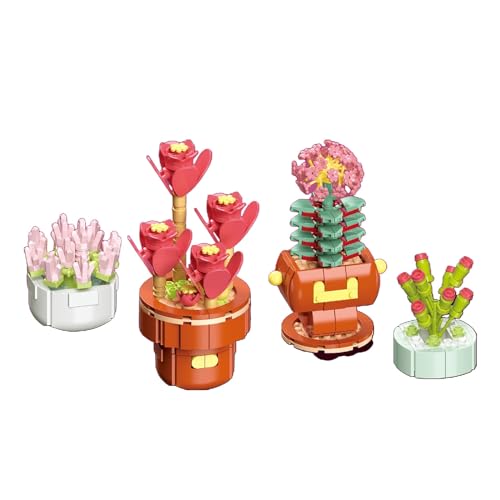 JoyiD Blumen-Bausteine, DIY-Konstruktionsspielzeug-Sets, kreative botanische Sammlung, Blumen-Klemmblöcke for Heimdekoration, Geschenk for Erwachsene Kinder(Size:114-10) von JoyiD