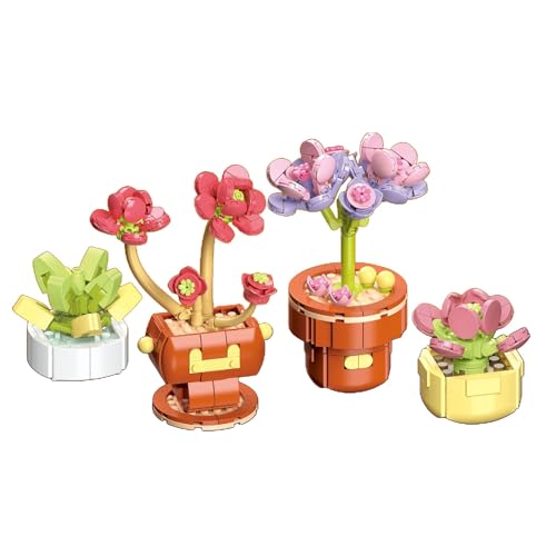 JoyiD Blumen-Bausteine, DIY-Konstruktionsspielzeug-Sets, kreative botanische Sammlung, Blumen-Klemmblöcke for Heimdekoration, Geschenk for Erwachsene Kinder(Size:114-14) von JoyiD