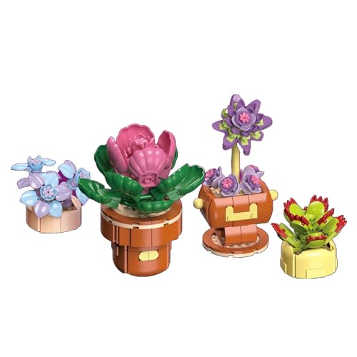 JoyiD Blumen-Bausteine, DIY-Konstruktionsspielzeug-Sets, kreative botanische Sammlung, Blumen-Klemmblöcke for Heimdekoration, Geschenk for Erwachsene Kinder(Size:114-3) von JoyiD