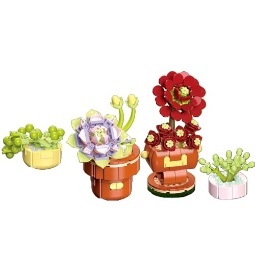 JoyiD Blumen-Bausteine, DIY-Konstruktionsspielzeug-Sets, kreative botanische Sammlung, Blumen-Klemmblöcke for Heimdekoration, Geschenk for Erwachsene Kinder(Size:114-6) von JoyiD