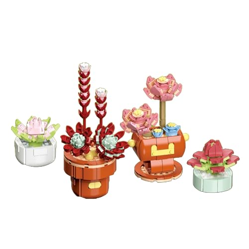 JoyiD Blumen-Bausteine, DIY-Konstruktionsspielzeug-Sets, kreative botanische Sammlung, Blumen-Klemmblöcke for Heimdekoration, Geschenk for Erwachsene Kinder(Size:114-8) von JoyiD