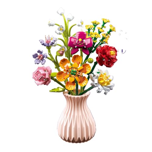 JoyiD Blumenstrauß-Bauset mit Vase, Blumensammlung, Bausteine, Ziegelspielzeug, einzigartige DIY-Dekoration, Geschenkidee for Erwachsene und Kinder(Size:109-1) von JoyiD