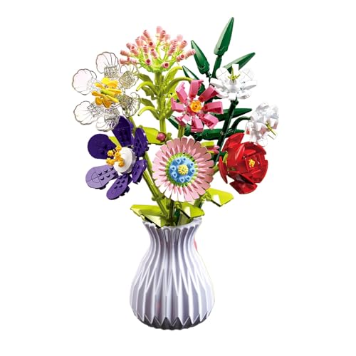 JoyiD Blumenstrauß-Bauset mit Vase, Blumensammlung, Bausteine, Ziegelspielzeug, einzigartige DIY-Dekoration, Geschenkidee for Erwachsene und Kinder(Size:109-2) von JoyiD