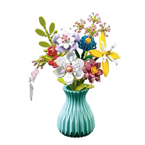 JoyiD Blumenstrauß-Bauset mit Vase, Blumensammlung, Bausteine, Ziegelspielzeug, einzigartige DIY-Dekoration, Geschenkidee for Erwachsene und Kinder(Size:109-3) von JoyiD