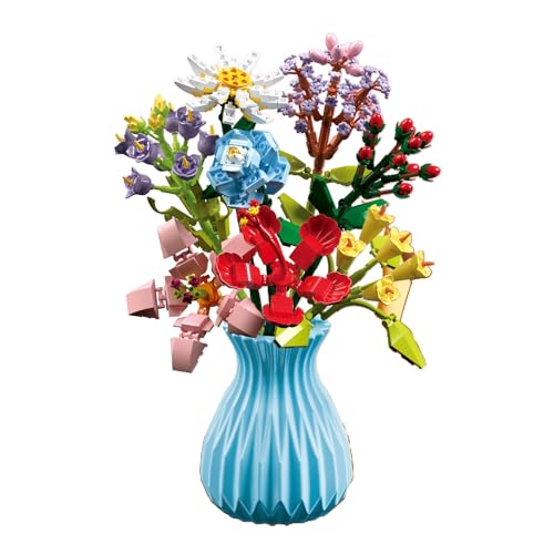 JoyiD Blumenstrauß-Bauset mit Vase, Blumensammlung, Bausteine, Ziegelspielzeug, einzigartige DIY-Dekoration, Geschenkidee for Erwachsene und Kinder(Size:109-4) von JoyiD