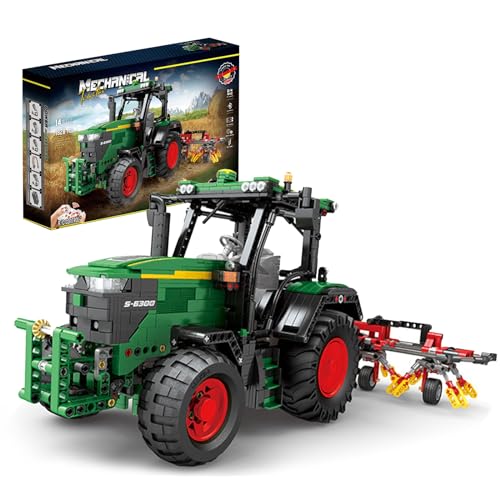 Technologie Landwirtschaftliche Traktorblöcke, 1828 Teile, Klemmblöcke, Ferngesteuerter Traktor, Automodell, Bausteinspielzeug mit 4 Motoren, kompatibel mit Lego von JoyiD