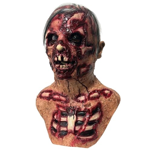 JoyinTcos Halloween Gruselige Zombie Maske, gruselige Walking Dead Biochemisches Monster Cosplay Gesichtsmasken, Halloween Horror Cosplay Blutige Party Requisiten Erwachsene von JoyinTcos