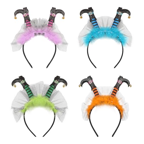 JoyinTcos Halloween-Haarbänder, Zaubererform, Hexenfuß, Karneval, Haarband, Haaraufsatz, Hexen-Kopfschmuck, Halloween, Party, Cosplay, 4 Stück von JoyinTcos