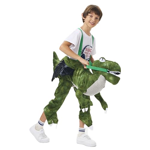 Joyincoser Dino Kostüm Kinder Dinosaurier Drachen Huckepack Kostüm Jungen Mädchen Lustige Geschenke Für Halloween Karneval Party Geburtstags Geschenk Faschings (130cm) von Joyincoser