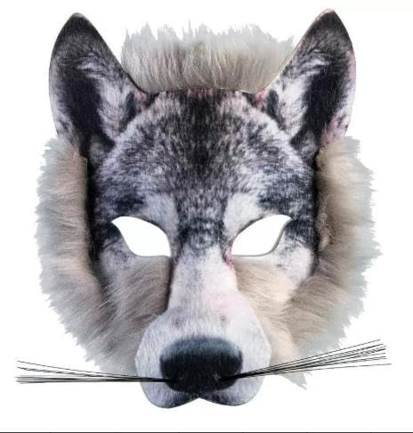 Joyincoser Eulen Wolf Tiermaske Realistische Vogel-Raubtiermaske für Männer und Frauen Ideal für Halloween, Cosplay, Party, Karneval und Fasching (Wolf) von Joyincoser