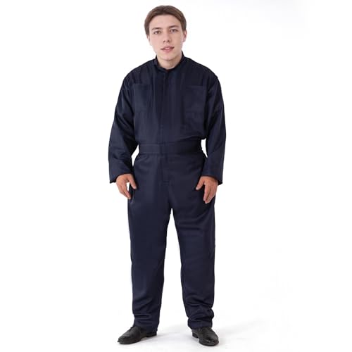 Joyincoser Michael Myers Kostüm Herren Mit Messer Horror Scary Kill Tiefblau Overall Gruseliges Geschenk Für Halloween Karneval (X-Large) von Joyincoser