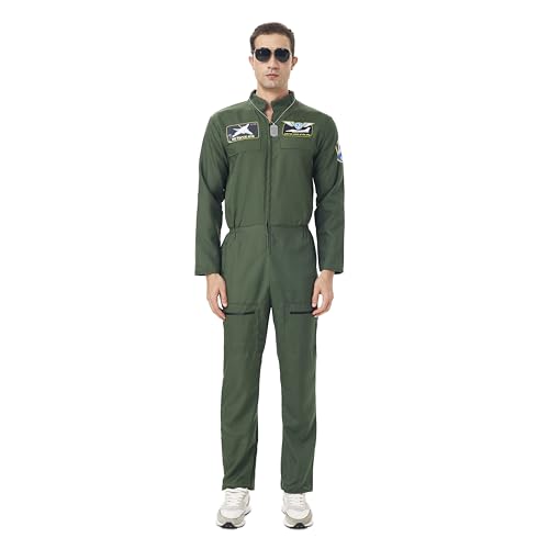 Joyincoser Pilot Kostüm Kinder Flieger Pilotenanzug Uniform mit Sonnenbrille Cosplay Halloween Party Karneval Kleidung Faschingskostüme für Junge Mädchen (140cm) von Joyincoser