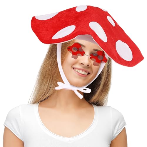 Joyincoser Pilzhut Kostüm mit lustigen Pilzbrillen Cosplay Accessoires Leichter Hut für Frauen Lustiges Geschenk für Karneval, Festival und Halloween Joyincoser Pilzhut Kostüm mit lustigen Pilzbrillen Cosplay Accessoires Leichter Hut für Frauen Lustiges Geschenk für Karneval, Festival und Halloween von Joyincoser