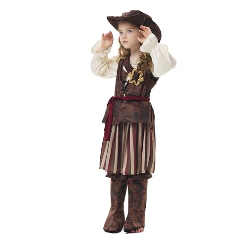 Joyincoser Piratenkostüm Kinder Mädchen Seeräuber-Prinzessin Piratenhut Piratenkostüm für Halloween Faschings​Krneval Party​​ (140cm) von Joyincoser