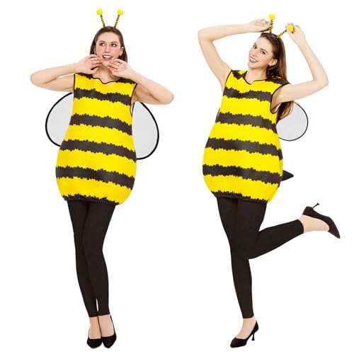 Joykindom Bienen Kostüm Damen - Bienenkostüm Erwachsene Karneval Kostüm mit Bienen Haarreif Flügel Kleid Hummel Kostüm Damen für Fasching Verkleidung XL Joykindom Bienen Kostüm Damen - Bienenkostüm Erwachsene Karneval Kostüm mit Bienen Haarreif Flügel Kleid Hummel Kostüm Damen für Fasching Verkleidung XL von Joykindom