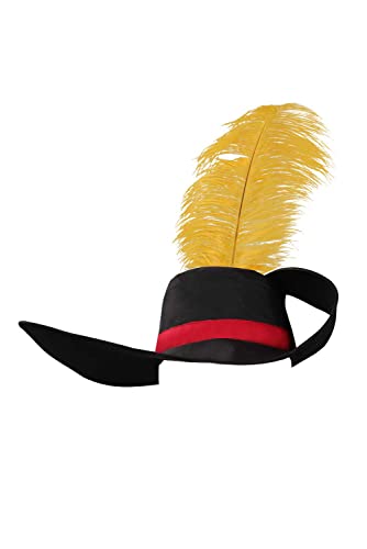 Erwachsene Puss Cosplay Hut Kappe Kolonial Stil Cowboy Kostüm Hut mit gelber Feder Halloween Party Requisiten von Joyplay