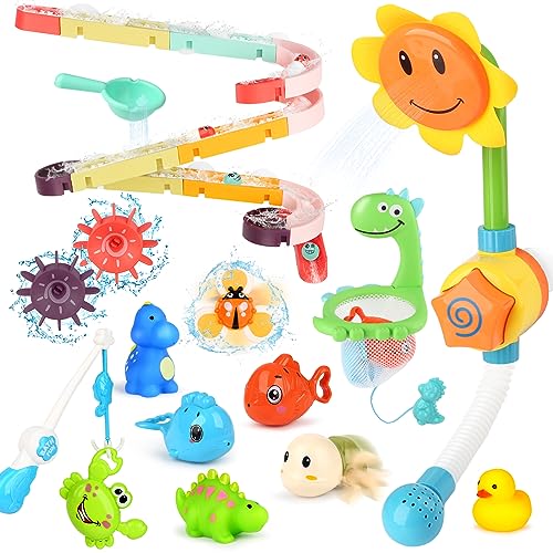 Joyreal Badewannenspielzeug - Badespielzeug Baby Badewannen Spielzeug mit Dusche, Kugelbahn, Angelspiel, Wind-up Spielzeug Wasserspielzeug Geschenk Mädchen Junge von Joyreal