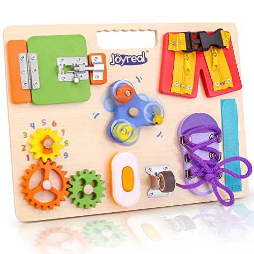 Joyreal Busy Board Holzspielzeug - Montessori, ab 1 2 3 4 5 Jahr Baby Activity Board Motorikspielzeug Sensorik Spielzeug für Junge Mädchen von Joyreal