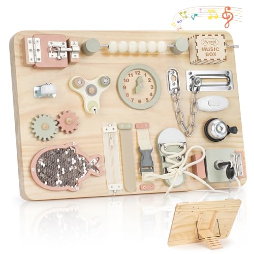 Joyreal Groß Montessori Busy Board - Motorikbrett Activity Board Motorikboard Montessori Spielzeug Brett Holzspielzeug Motorikspielzeug Sensorik Board von Joyreal