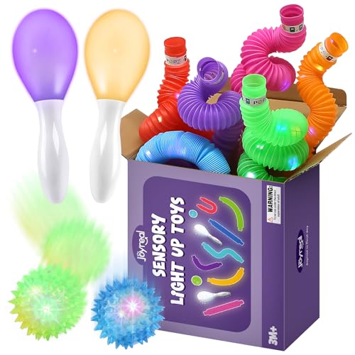 Joyreal Sensorisches Spielzeug für Autismus, LED-Leuchtspielzeug, 10PCS Fidget-Spielzeug mit Röhren & Bällen, Leucht-Maracas für Babys, Stressabbau-Spielz Joyreal Sensorisches Spielzeug für Autismus, LED-Leuchtspielzeug, 10PCS Fidget-Spielzeug mit Röhren & Bällen, Leucht-Maracas für Babys, Stressabbau-Spielz von Joyreal