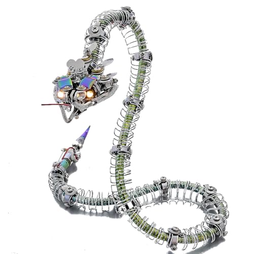 3D-Metall-Puzzle für Erwachsene, 500 Stück, DIY, 3D-Steampunk-Metallmontage, 80 cm, mechanische Schlangen-Modellbausatz, kreative Dekorationen für Zuhause oder Büro von Joytopiaminds