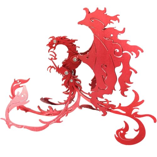 3D-Metallpuzzle für Erwachsene, 28-teiliger 3D-DIY-Bausatz für mechanische Punk-Fabelwesen, Suzaku-Phönix, kreatives Kunstobjekt für Zuhause und Büro von Joytopiaminds