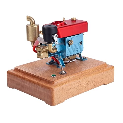 Dampfmaschinen-Modellbausätze: 2,6-cm³-Einzylinder-Viertakt-Benzinmotor mit Verdunstungskühlung für wissenschaftliche Experimente, Bildung und Ausstellung – Aluminium-Version von Joytopiaminds