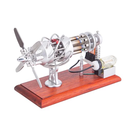 Dampfmaschinen-Modellbausatz, 16-Zylinder-Taumelscheiben-Stirlingmotor mit Glas-Heizzylindern für wissenschaftliche Experimente, Bildung und Ausstellung von Joytopiaminds