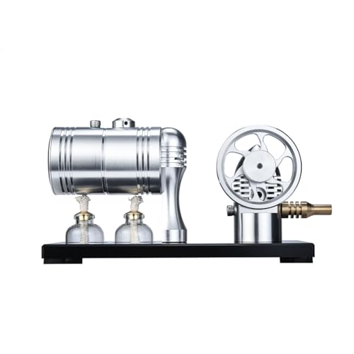 Dampfmaschinen-Modellbausatz, Retro-Dampfmaschine aus Metall mit Aluminiumsockel, funktionsfähigem Kessel und Spirituslampe, Experimentierkasten für Physikunterricht und Ausstellung von Joytopiaminds