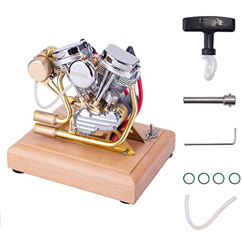 Dampfmaschinenmodell Bausatz, 4,2CC Retro OHV V-Twin Zylinder 4-Takt Motorradmotor mit Elektronischer Zündung für Wissenschaftsexperimente Bildung und Ausstellung Dampfmaschinenmodell Bausatz, 4,2CC Retro OHV V-Twin Zylinder 4-Takt Motorradmotor mit Elektronischer Zündung für Wissenschaftsexperimente Bildung und Ausstellung von Joytopiaminds